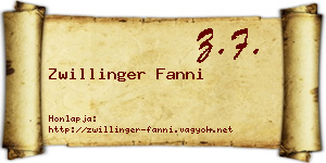 Zwillinger Fanni névjegykártya